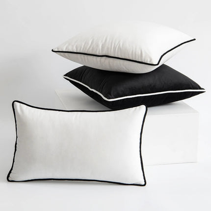 Bordered Monochrome Cushion Cover