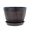 Classic Wood Barrel Shaped Flower Pot