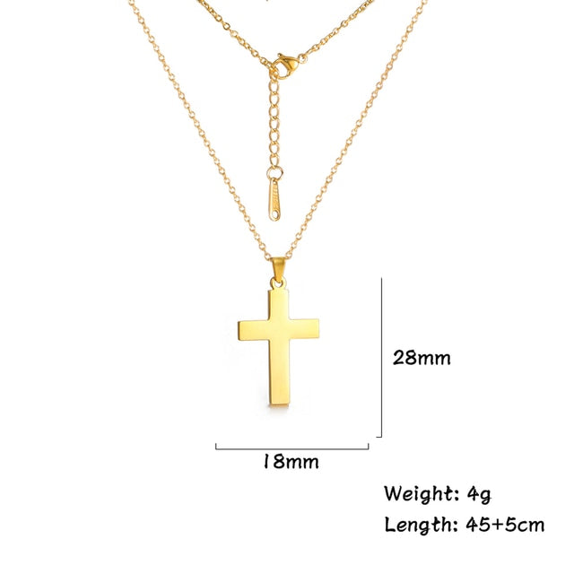 Stainless Steel Classic Cross Necklace