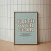 Faith Over Fear Psalm Retro Font Canvas