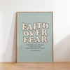 Faith Over Fear Psalm Retro Font Canvas