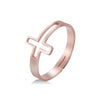 Hollow Cross Adjustable Stainless Steel Ring