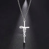 Stainless Steel Jesus Cursive Necklace