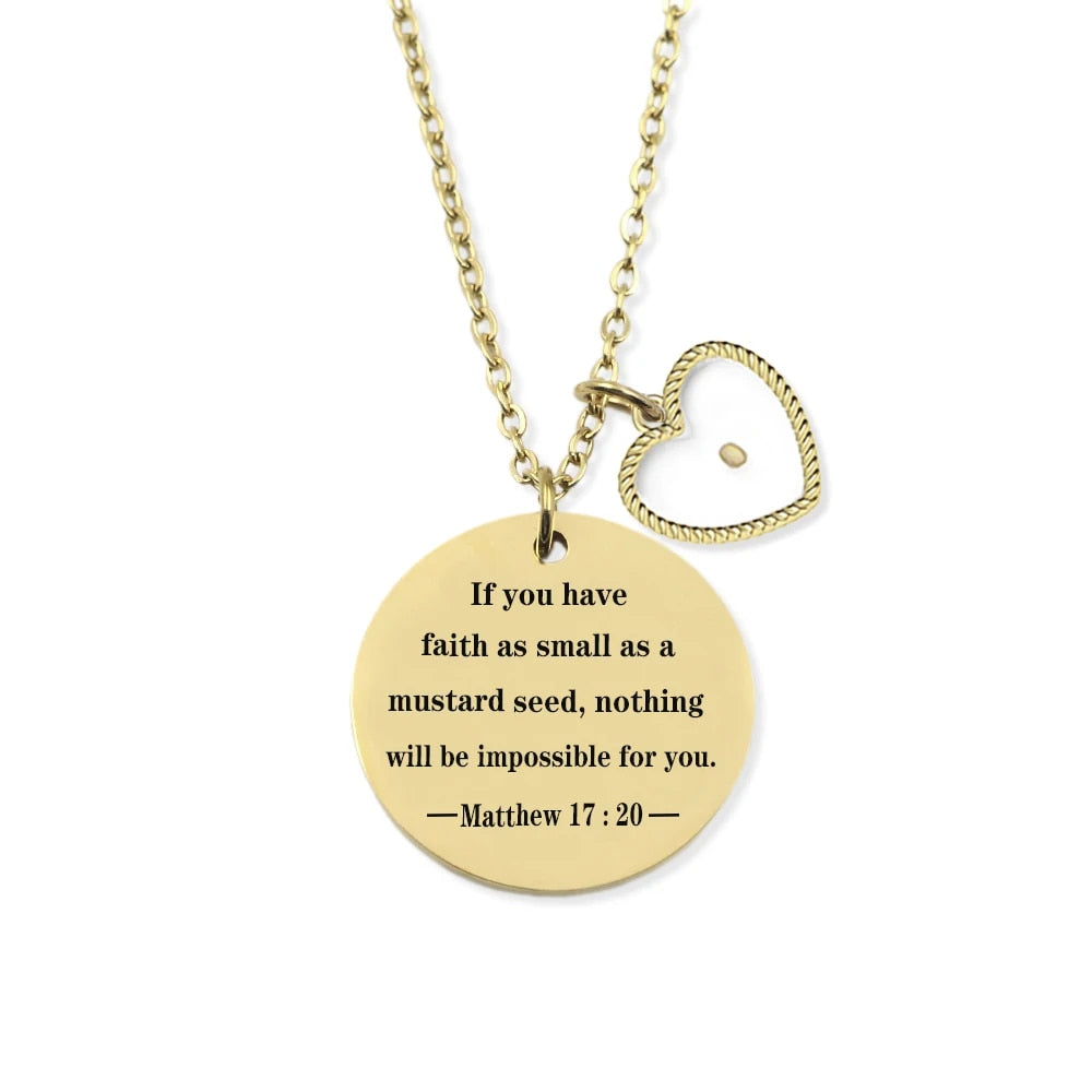 Matthew 17:20 Plated Mustard Seed Necklace