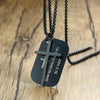 Stainless Steel Cross and Bible Verse Dog Tag