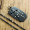 Stainless Steel Cross and Bible Verse Dog Tag