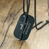 Stainless Steel Cross and Bible Verse Dog Tag