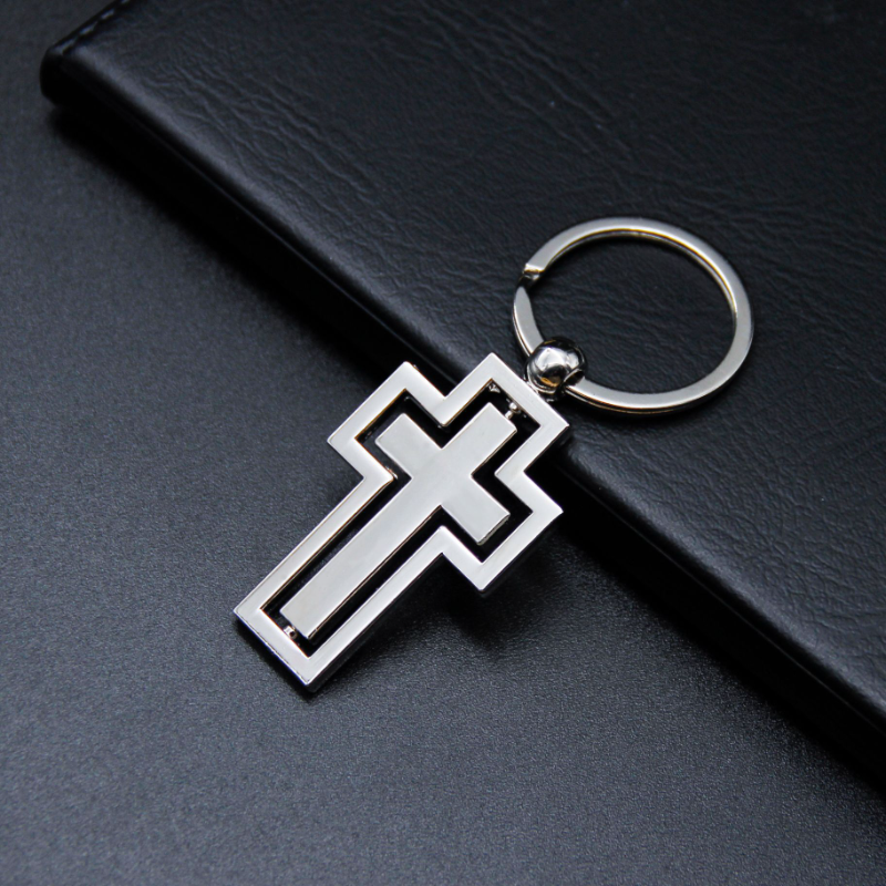 Rotating Cross Alloy Key Chain