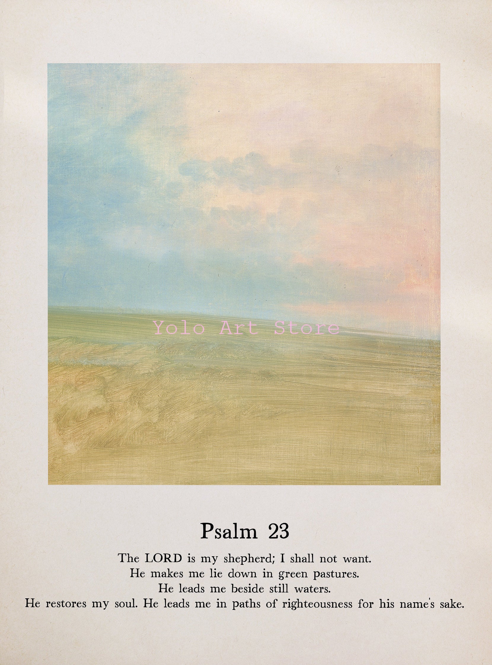 Psalm Water Colour Printed Wall Art