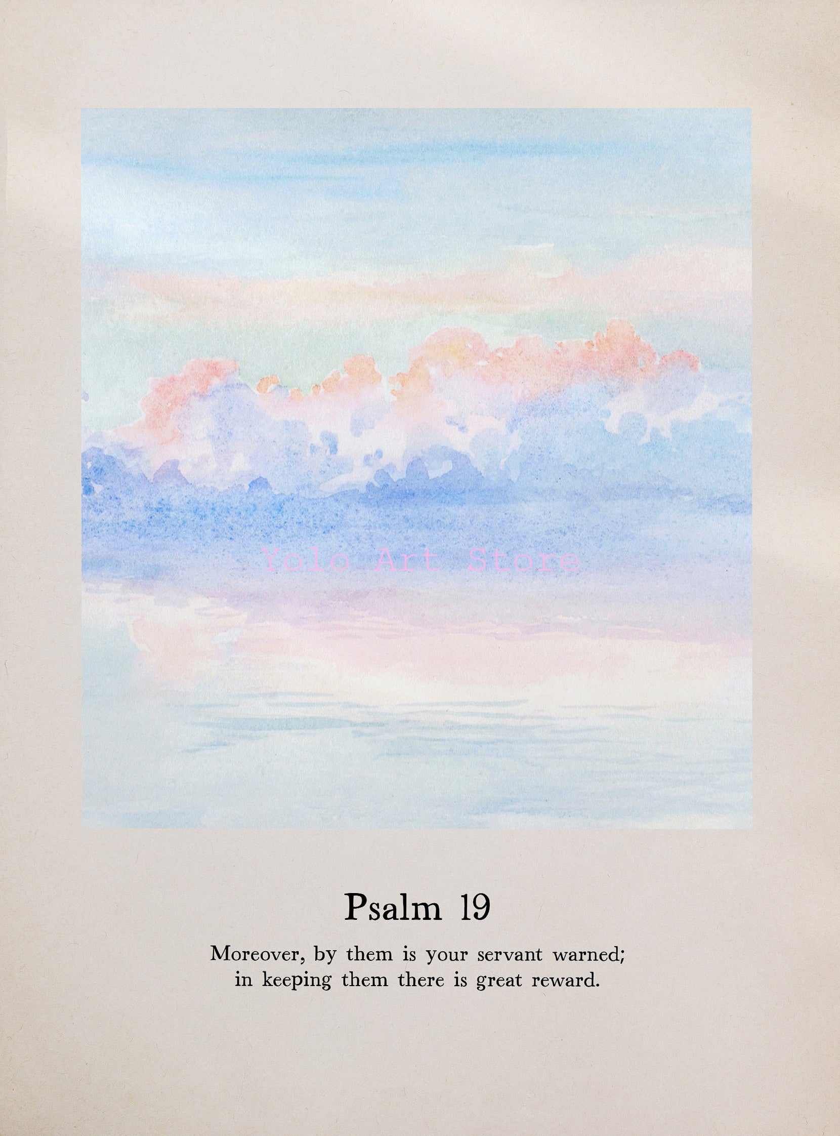 Psalm Water Colour Printed Wall Art
