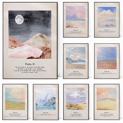 Psalm Water Colour Printed Wall Art