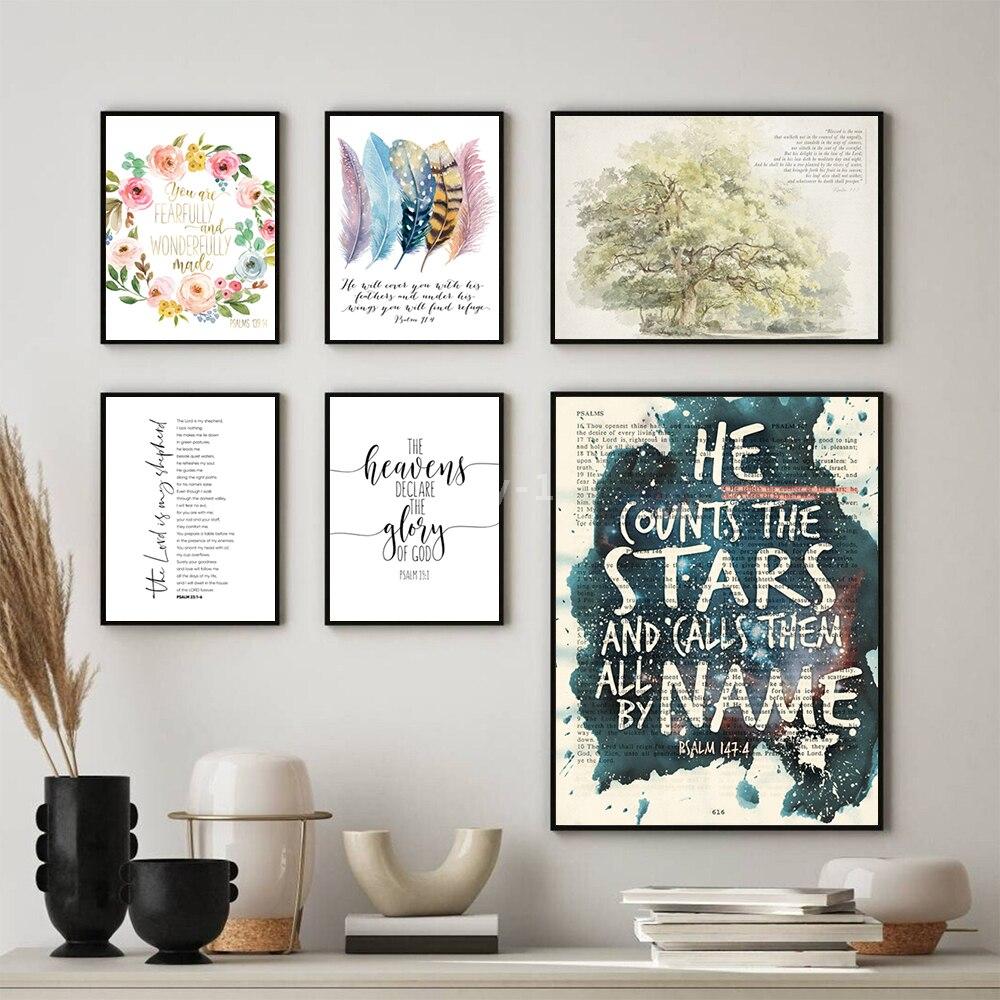 Psalm Scripture Decorative Printed Wall Art