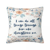 Philippians 4:13 Watercolour Floral Cushion Cover