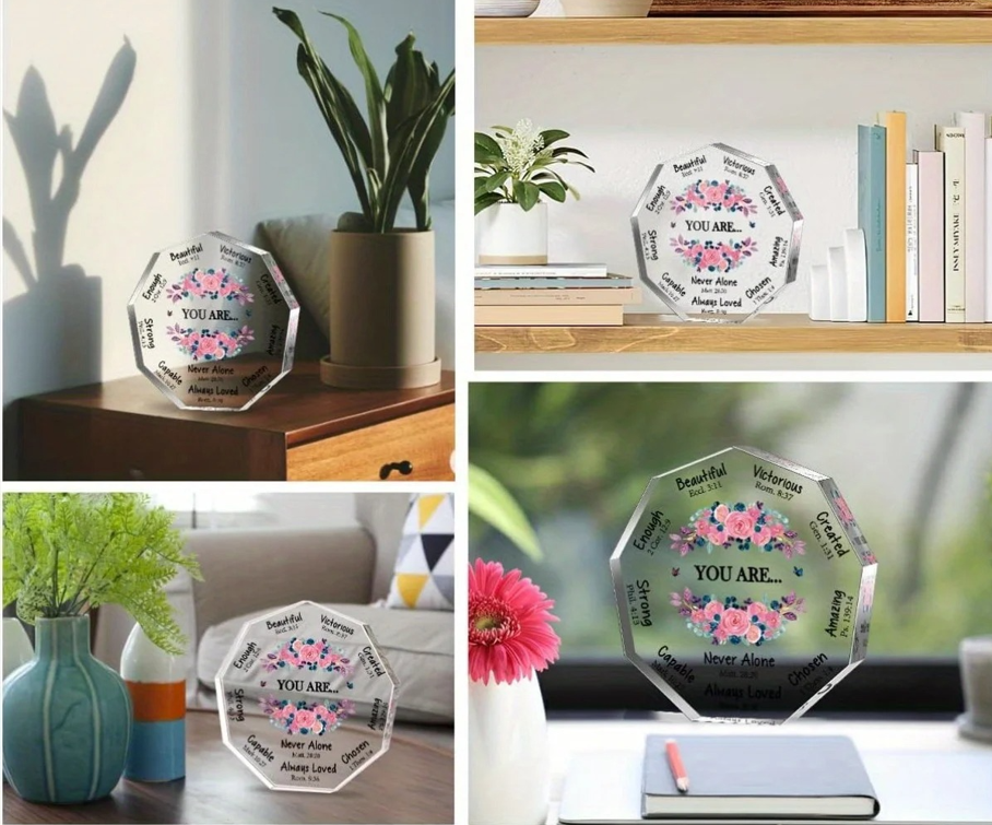 You Are... Floral Acrylic Plaque