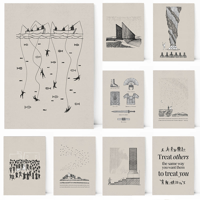 Bible Sketches Printed Wall Art