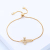 Cubic Zirconia Sideways Cross Bracelet