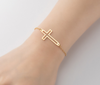 Stainless Steel Hollow Gold Cross Bracelet