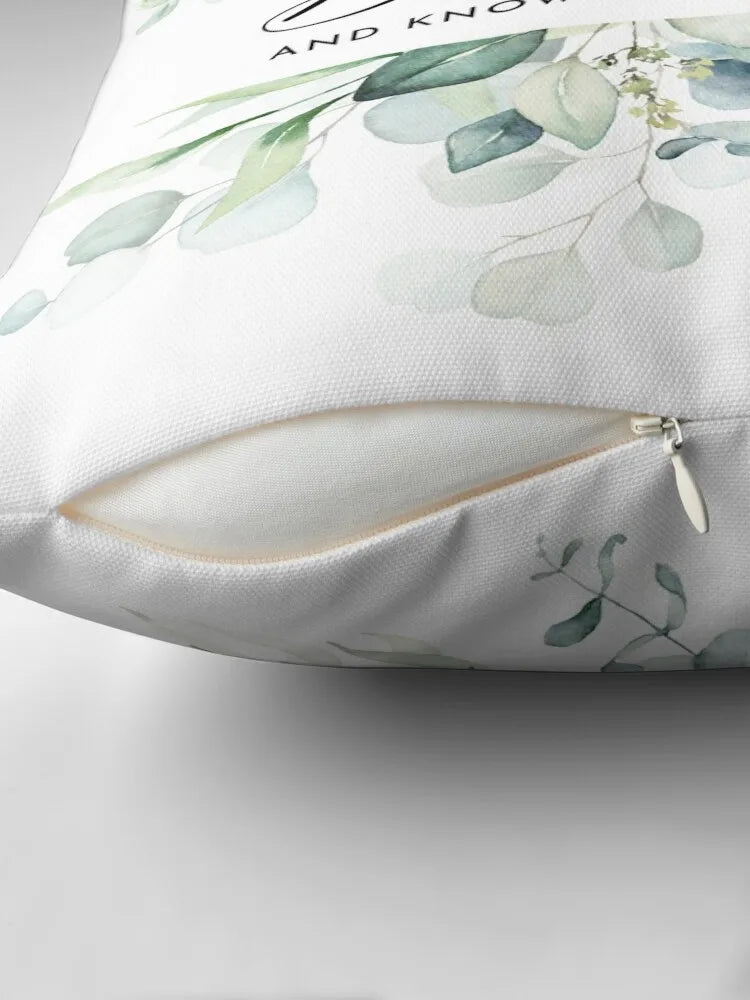 Be Still Psalm 46:10 Embroidered Cushion Cover