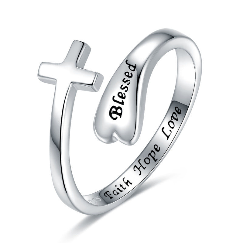 Sterling Silver Cross Infinity Ring