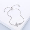 Cubic Zirconia Sideways Cross Bracelet