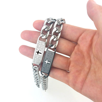 Stainless Steel Scripture Engraved Bracelet