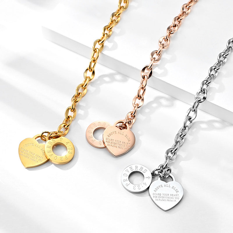 Proverbs Heart Tag Toggle Bracelet