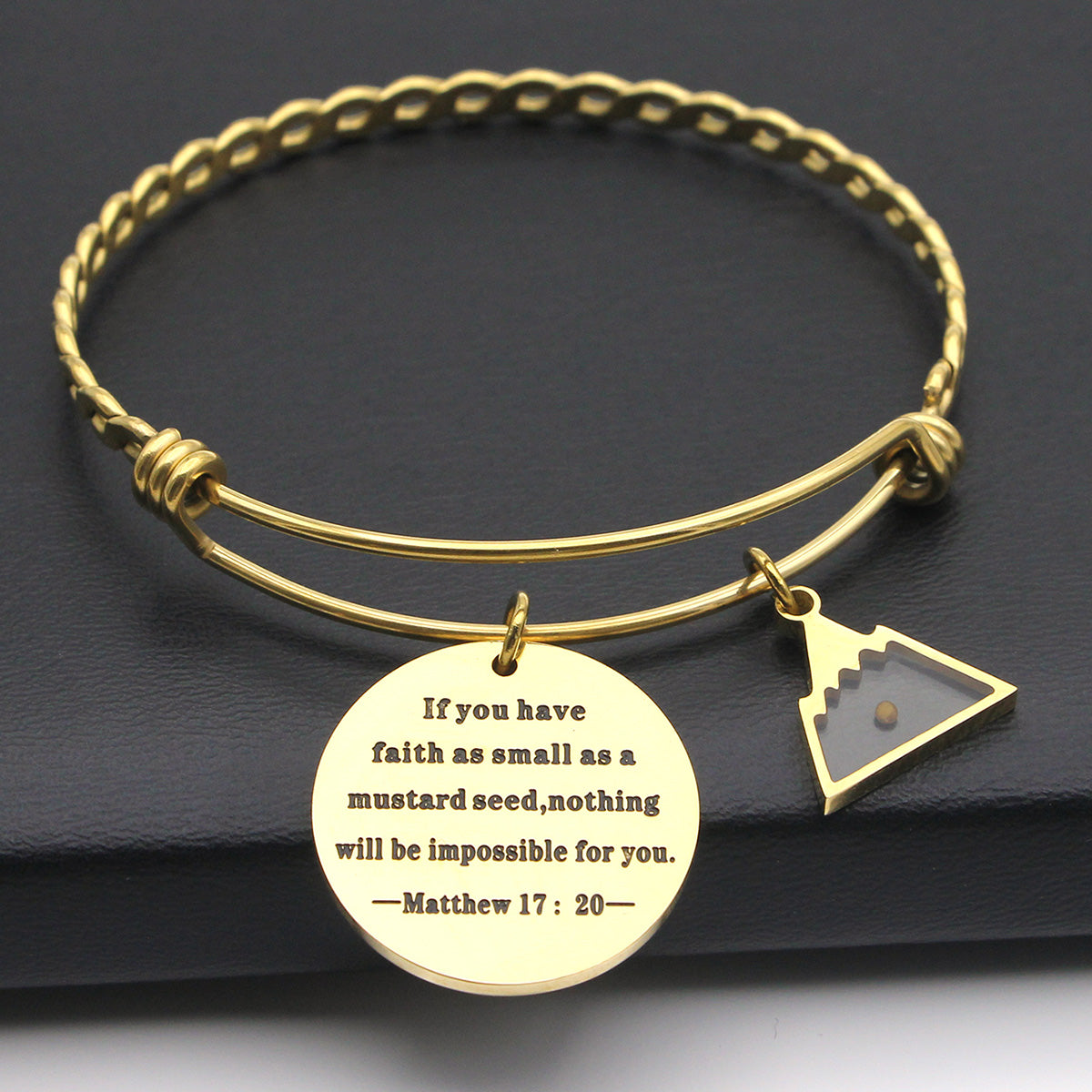 Braided Matthew 17:20 Mustard Seed Bangle