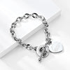 Proverbs Heart Tag Toggle Bracelet