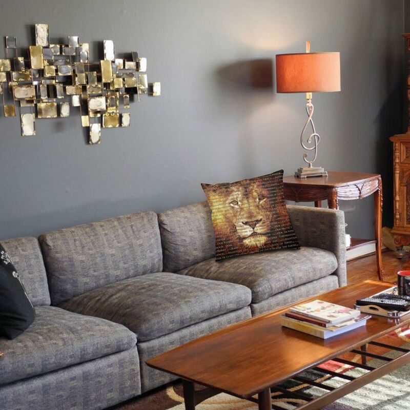 The Names of God Lion Cushion Cover