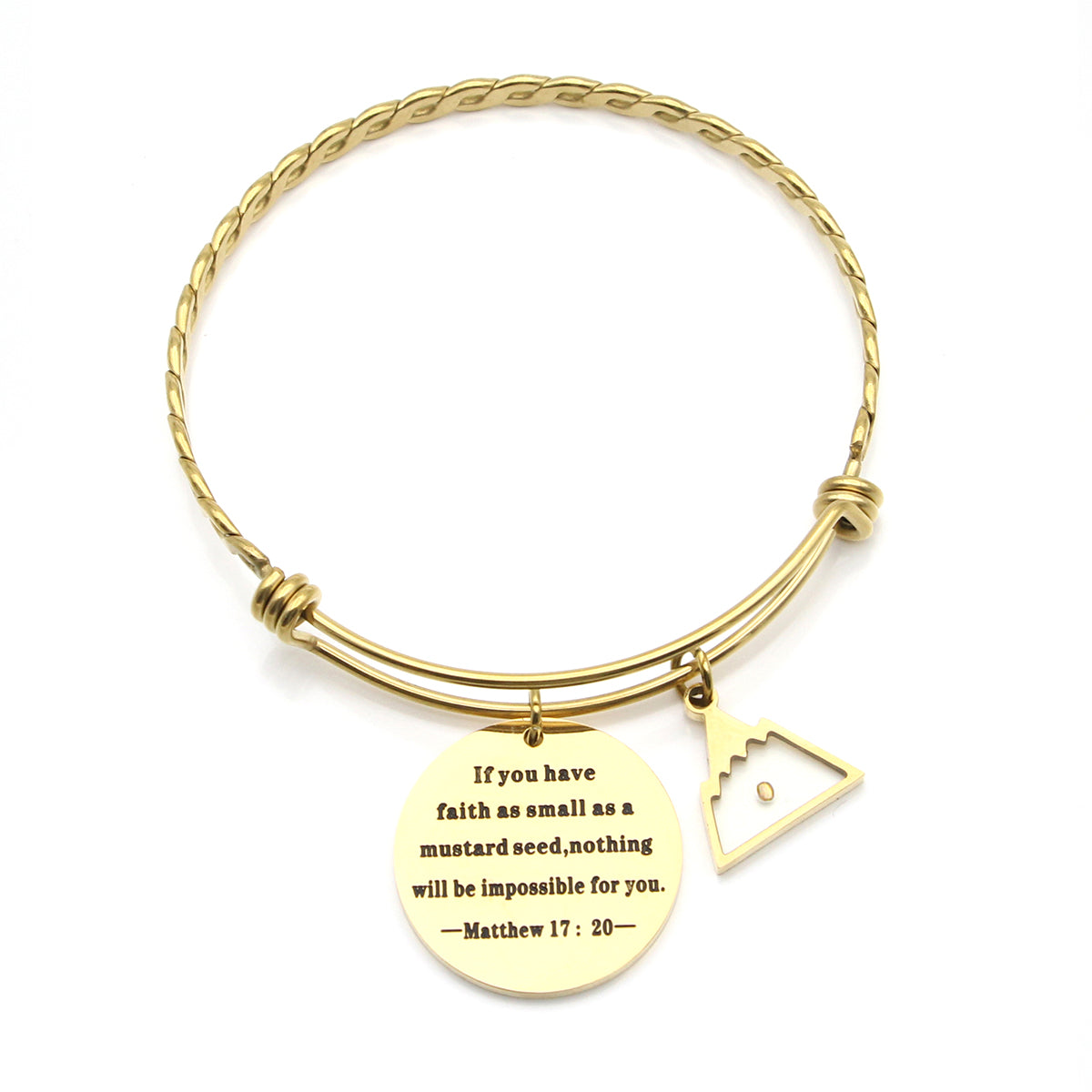 Braided Matthew 17:20 Mustard Seed Bangle