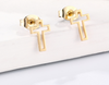 3 Pairs Stainless Steel Gold Cross Earrings Set