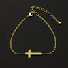 Stainless Steel Cross Pendant Plated Bracelet