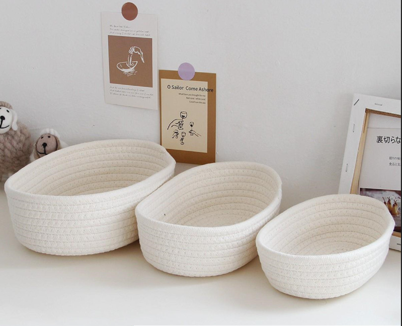 Woven Cotton Thread Storage Basket