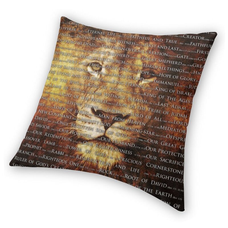 The Names of God Lion Cushion Cover