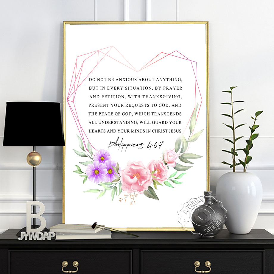 Scripture Floral Printed Wall Art
