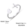 Stainless Steel Cross Heart Adjustable Open Ring