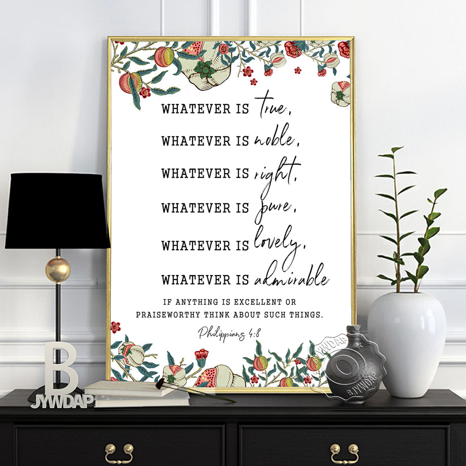 Scripture Floral Printed Wall Art