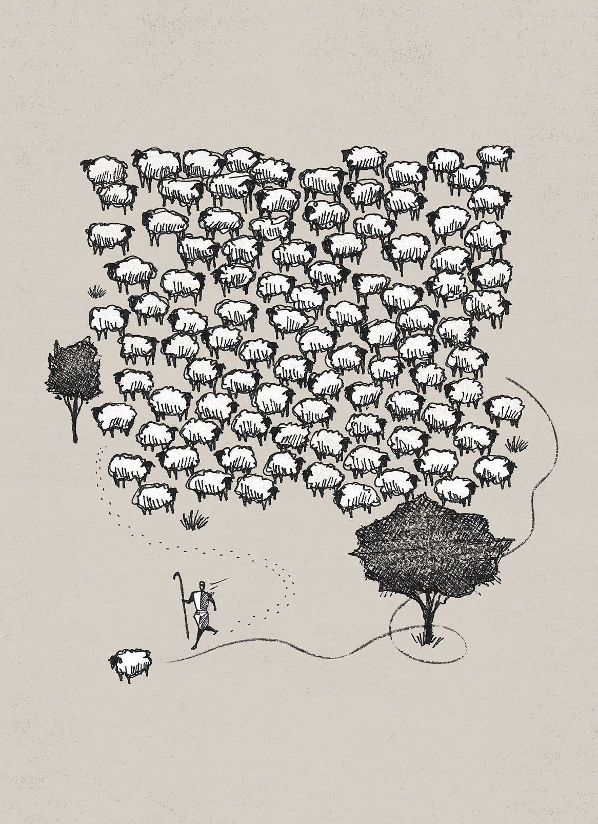 Bible Sketches Printed Wall Art