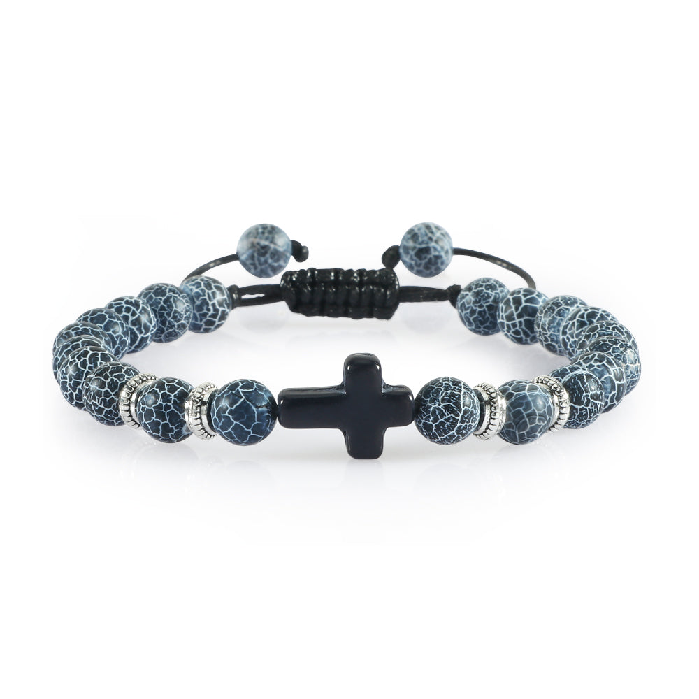 Natural Beaded Cross Bracelets