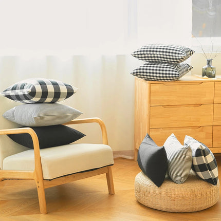 Monochrome Checkered Cushion Covers