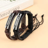 Knotted Leather Cross Bracelet