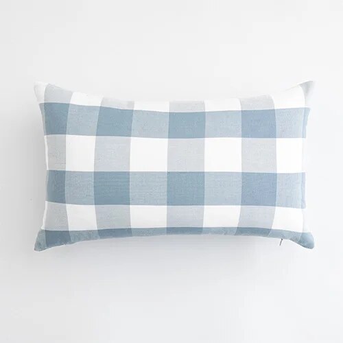 Blue Checkered Cushion Covers