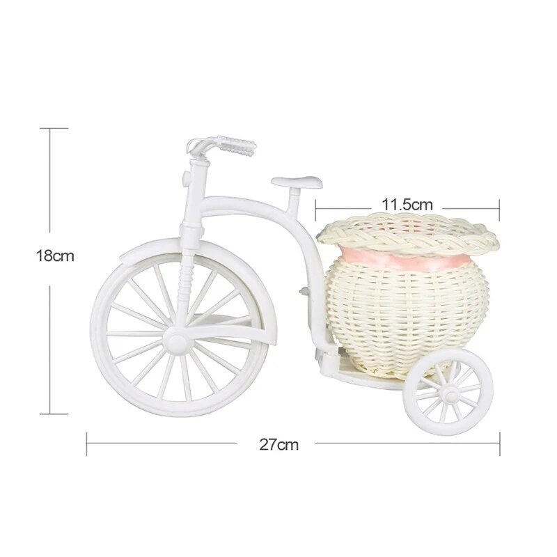 White Bicycle Flower Holder
