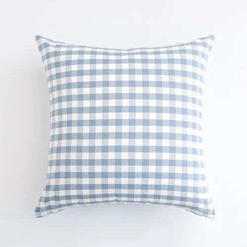 Blue Checkered Cushion Covers