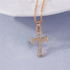 Diamanté Cross Necklace Unisex