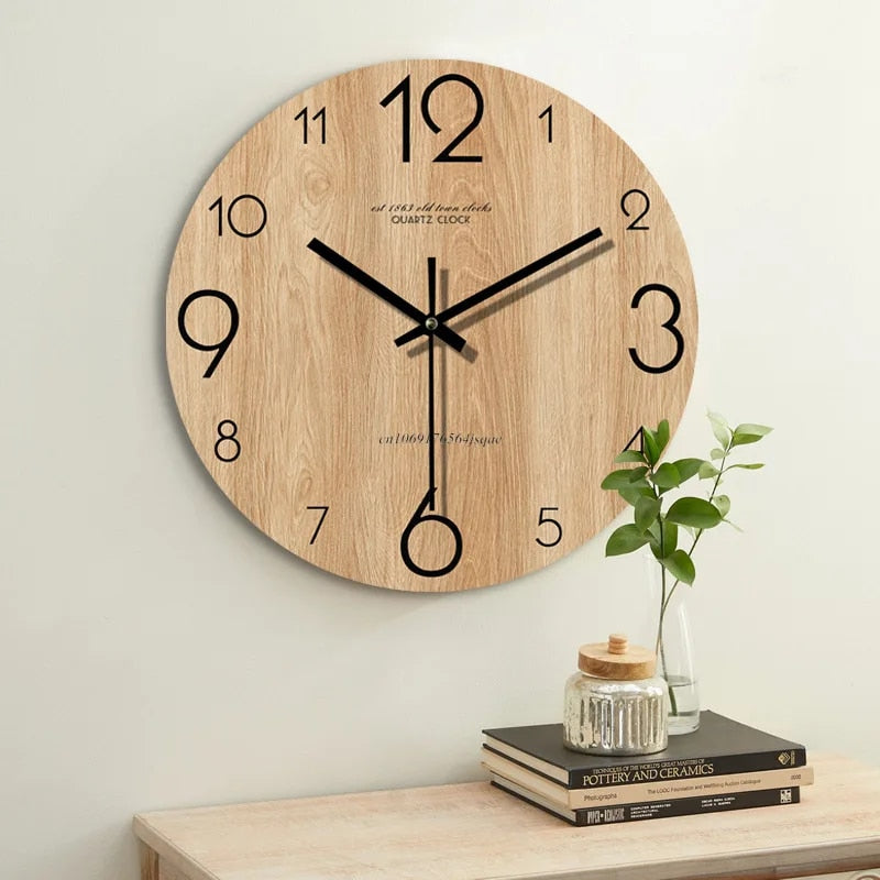 Wood Grain Quartz Wall Clock