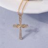 Diamanté Cross Necklace Unisex