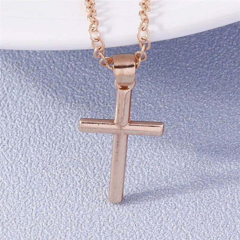 Diamanté Cross Necklace Unisex