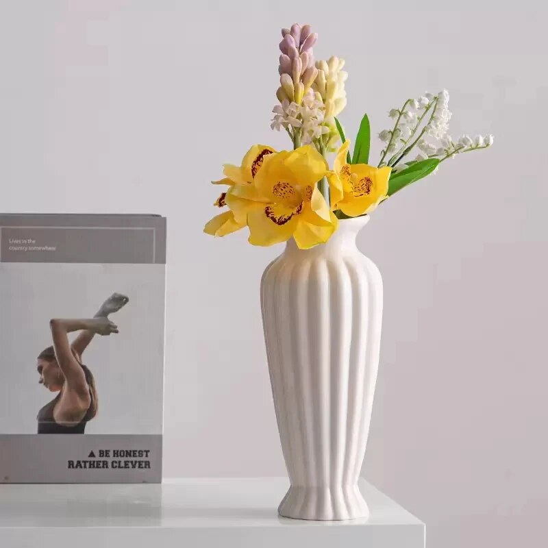 Antique Style White Table Vase