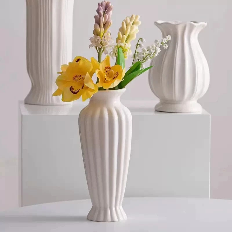Antique Style White Table Vase